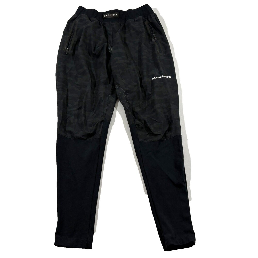 Alphalete Mens Infinity Tech Jogger Stretch Sweatpants Black Camo Sz M Flaw